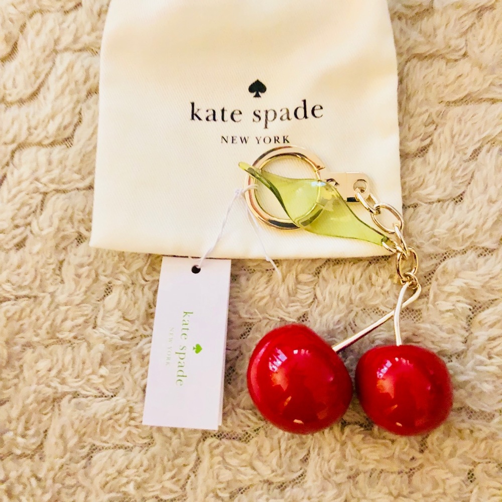 Kate Spade Jeweled Cherries key chain/purse charm